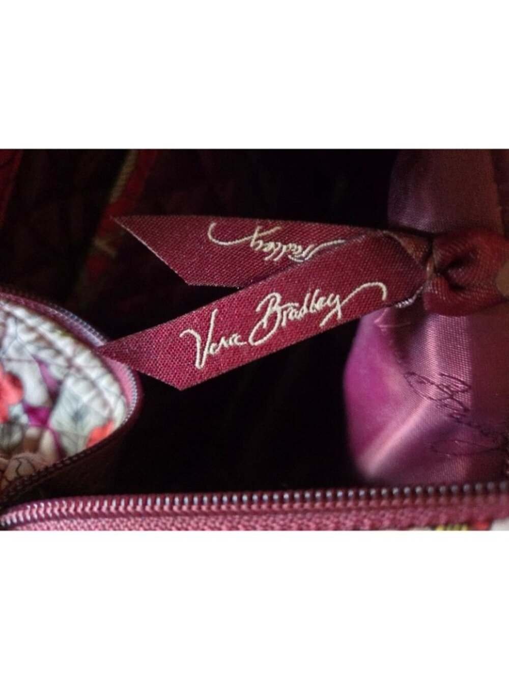 Vera Bradley Floral Cross Body Purse Zippered Pocket on Outside and Inside - Picture 5 of 7